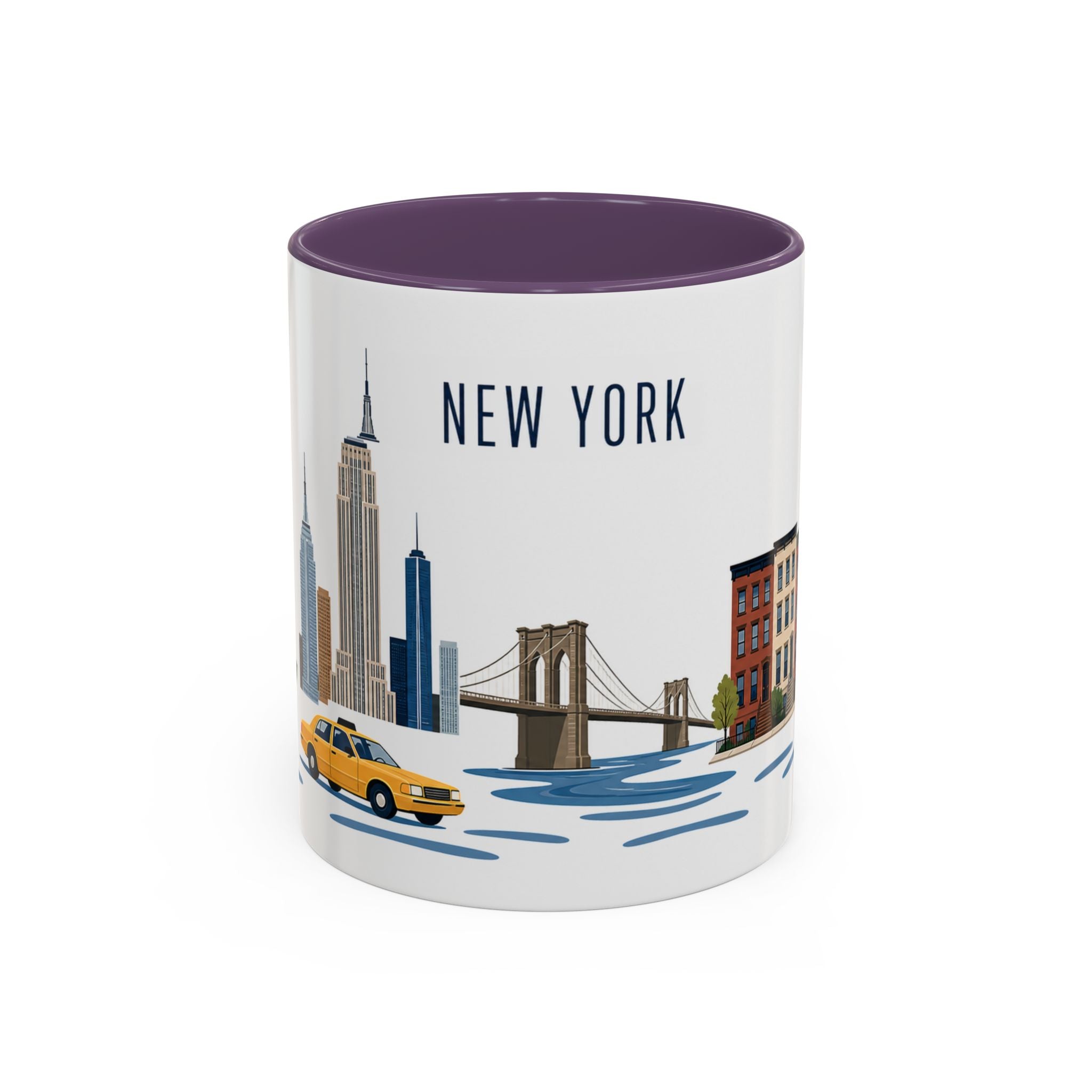 New York Coffee Mug | United States Travel Souvenir | Porcelain Decal City Gift | 11oz 15oz Accent Mug