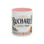 Bucharest Coffee Mug | Romania Travel Souvenir | Vintage Illustrated City Gift | 11 oz 15 oz Accent Mug