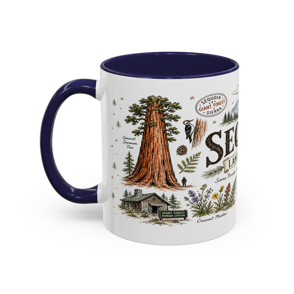 Sequoia Coffee Mug | National Park Hiking California Gift | Accent Color Ceramic 11oz 15oz