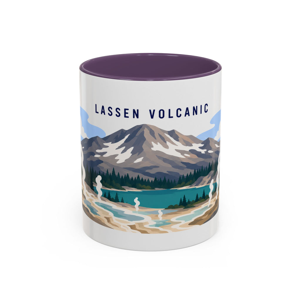 Lassen Volcanic National Park Coffee Mug | Solid Color Block Park Souvenir | 11oz 15oz Accent Mug