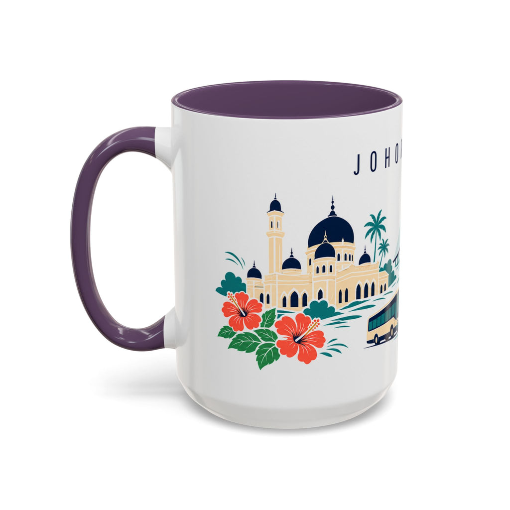 Johor Bahru Coffee Mug | Malaysia Travel Souvenir | Porcelain Decal City Gift | 11oz 15oz Accent Mug