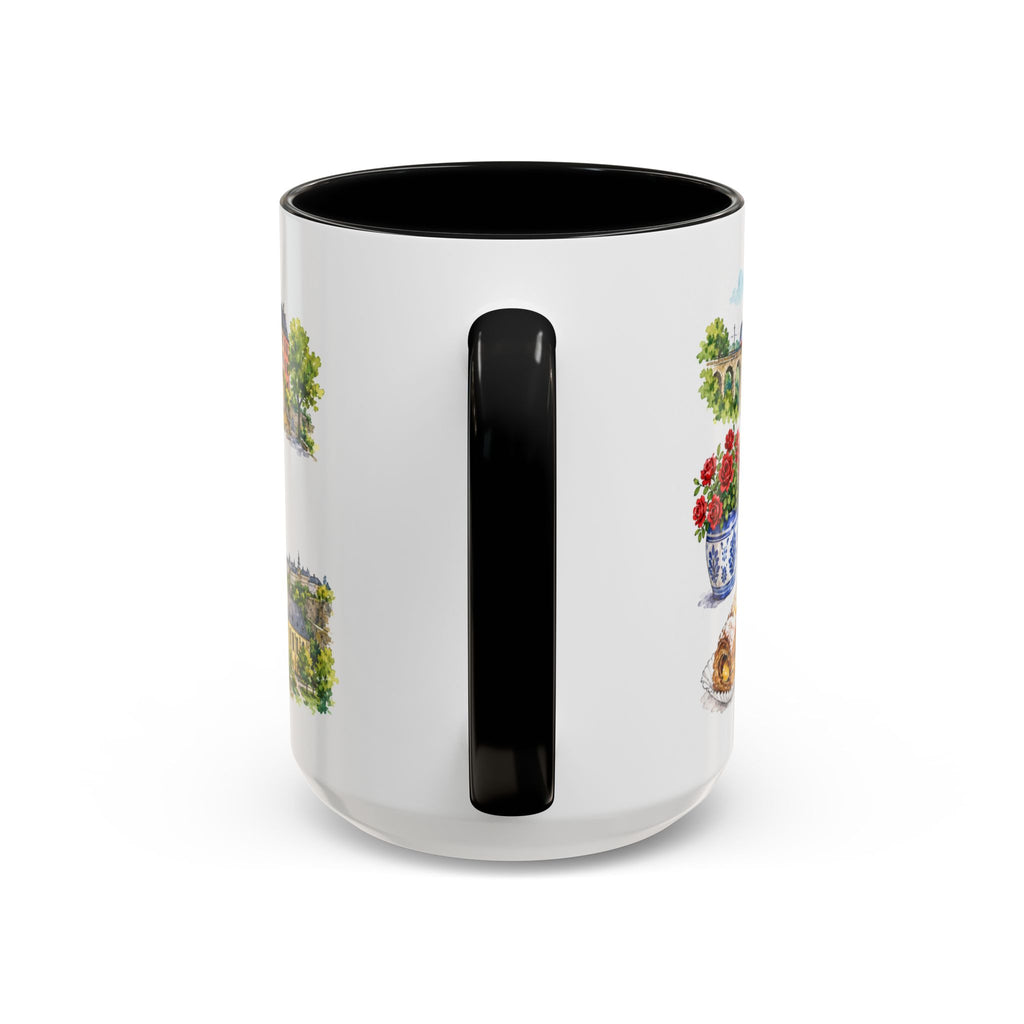 Luxembourg City Illustrated Travel Mug | City Souvenir Accent Coffee Mug | 11oz 15oz Ceramic Cup