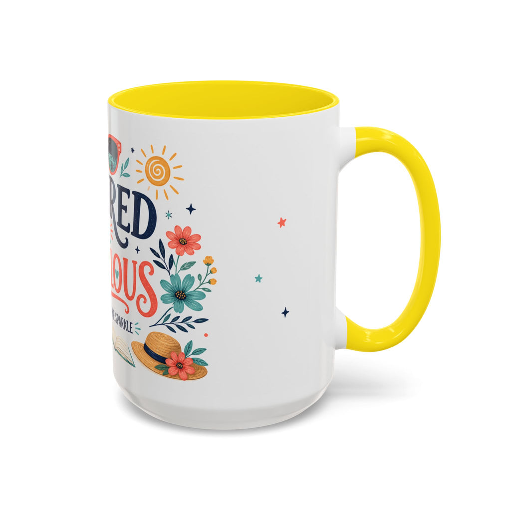 Retired And Fabulous Coffee Mug | Retirement Gift For Women Men | Accent Color Ceramic 11oz 15oz