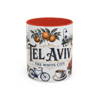 Tel Aviv Coffee Mug | Israel Travel Souvenir | Vintage Illustrated City Gift | 11 oz 15 oz Accent Mug
