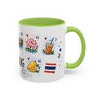 Bangkok Coffee Mug | Postage Stamp Collage Mug | Travel Souvenir Accent Cup 11oz 15oz