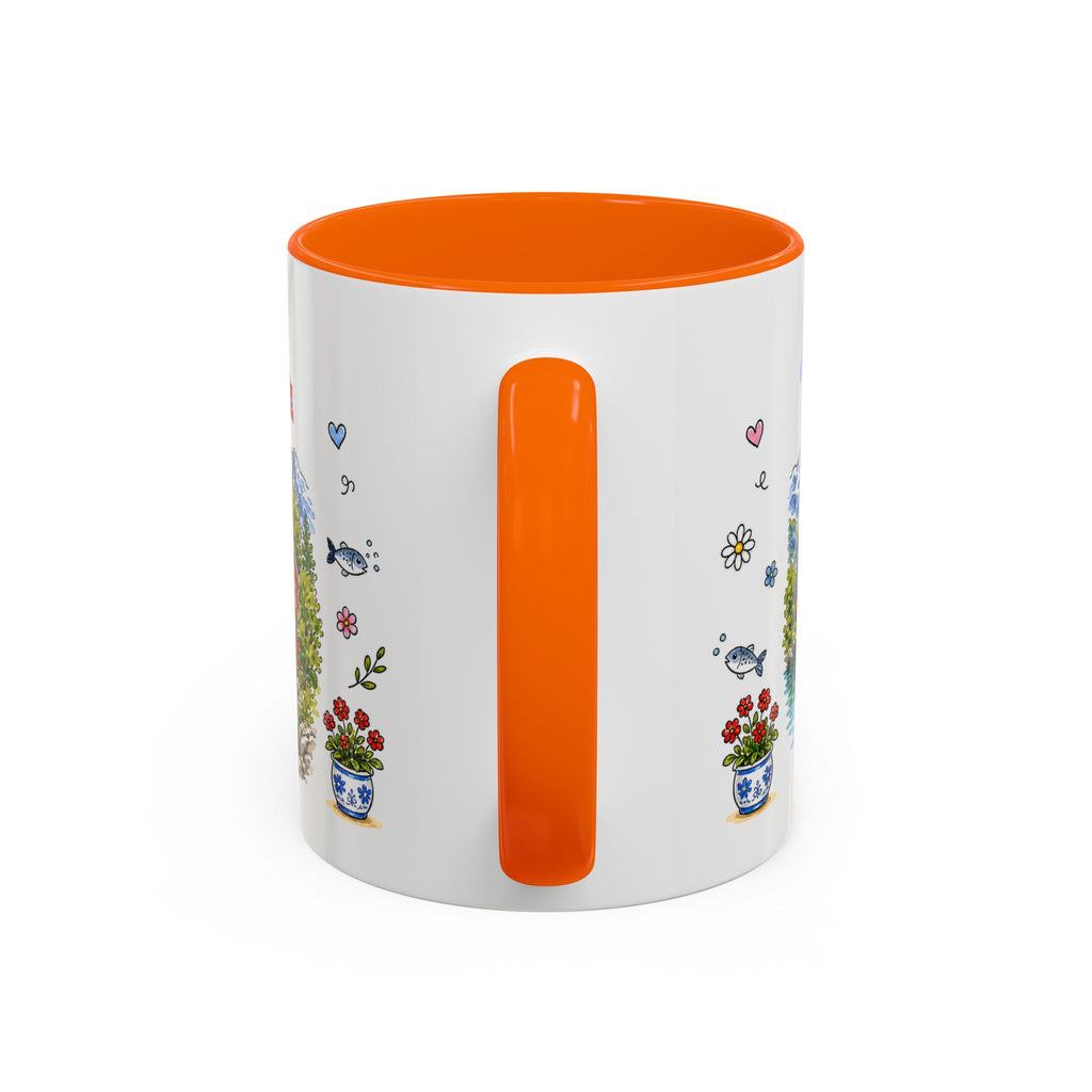 Reine Illustrated Travel Mug | Norway Souvenir Accent Coffee Mug | 11oz 15oz Ceramic Cup
