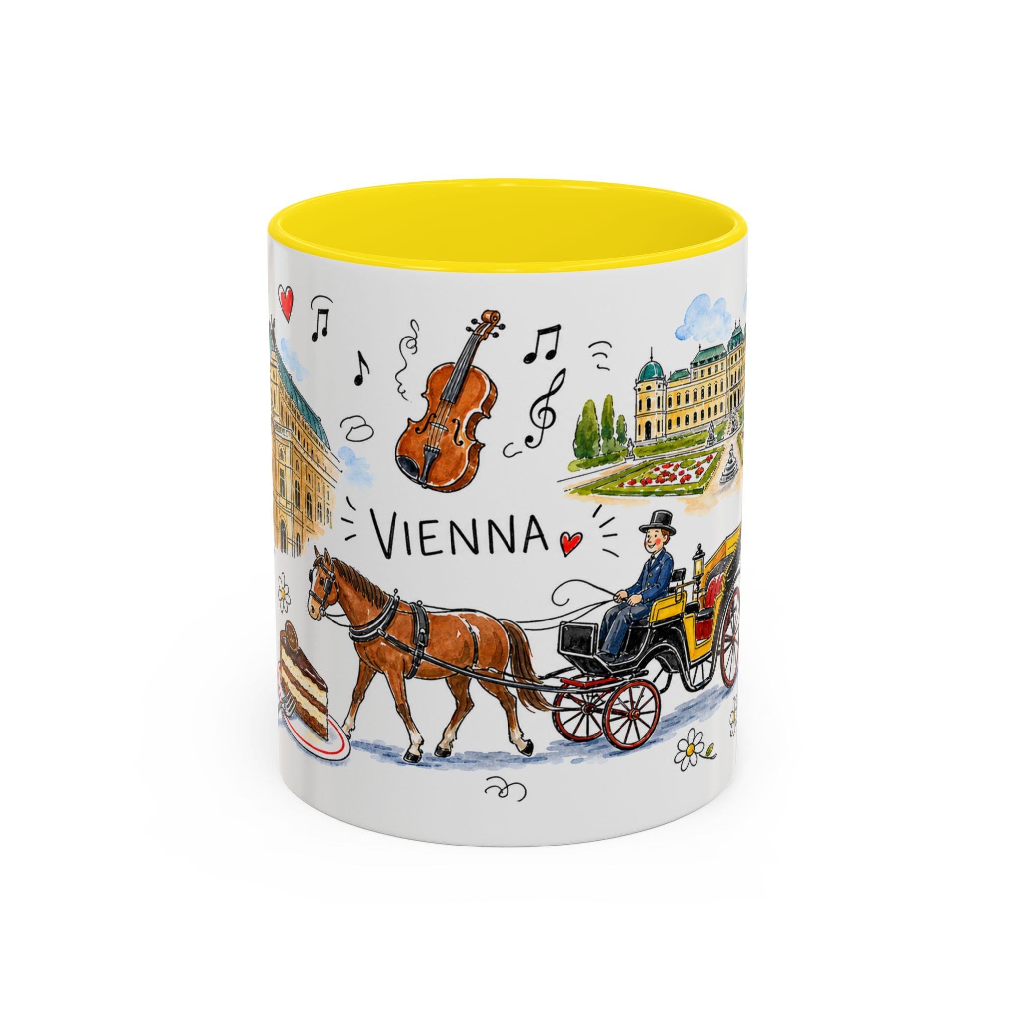 Vienna Travel Mug | European City Souvenir Accent Coffee Mug | 11oz 15oz Ceramic Cup