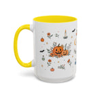 Black Cat Halloween Mug | Pumpkin Moon Watercolor Gift | Spooky Accent Cup 11oz 15oz