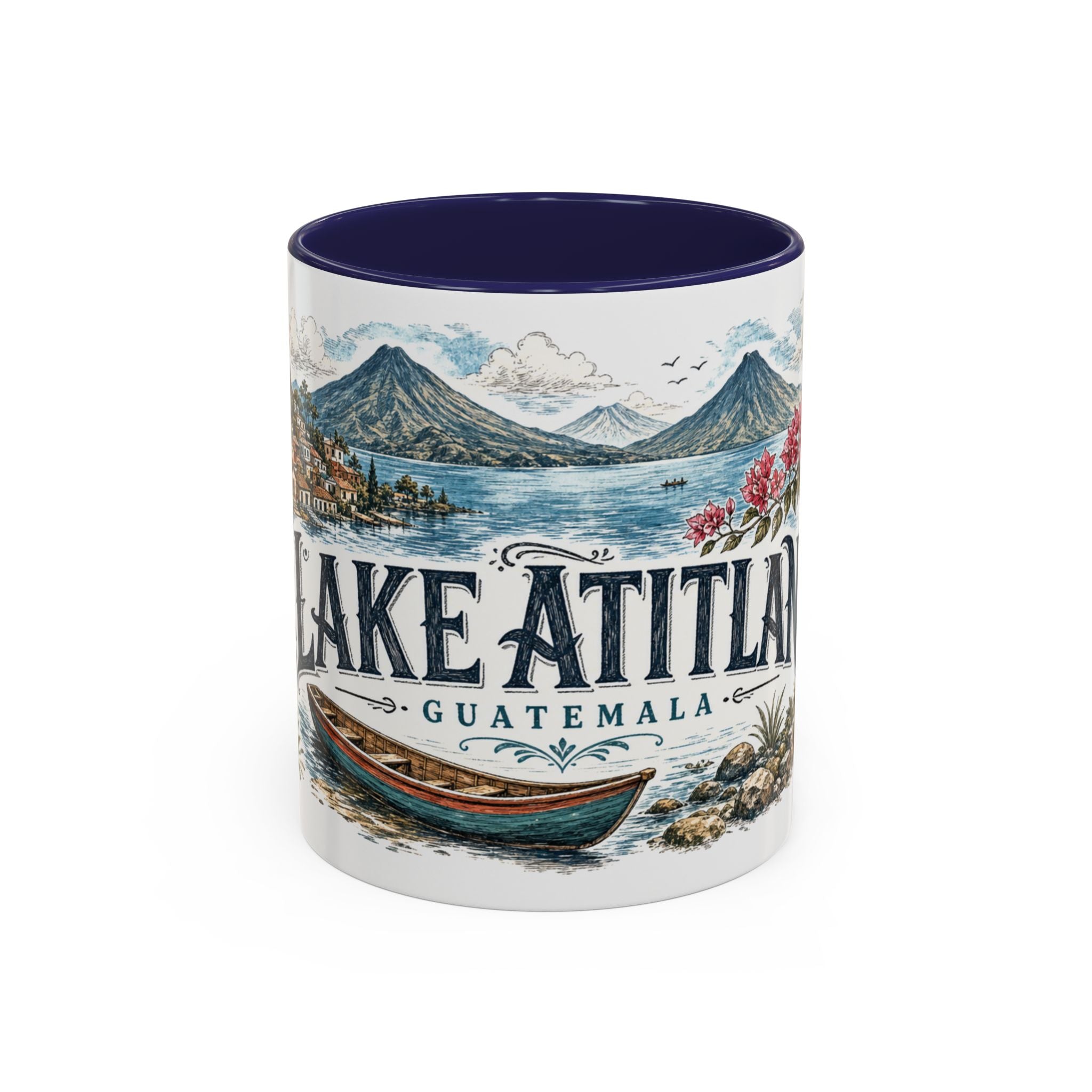 Lake Atitlan Mug, Guatemala Travel Souvenir, Bucket List Gift, Accent Ceramic Coffee Mug 11oz 15oz