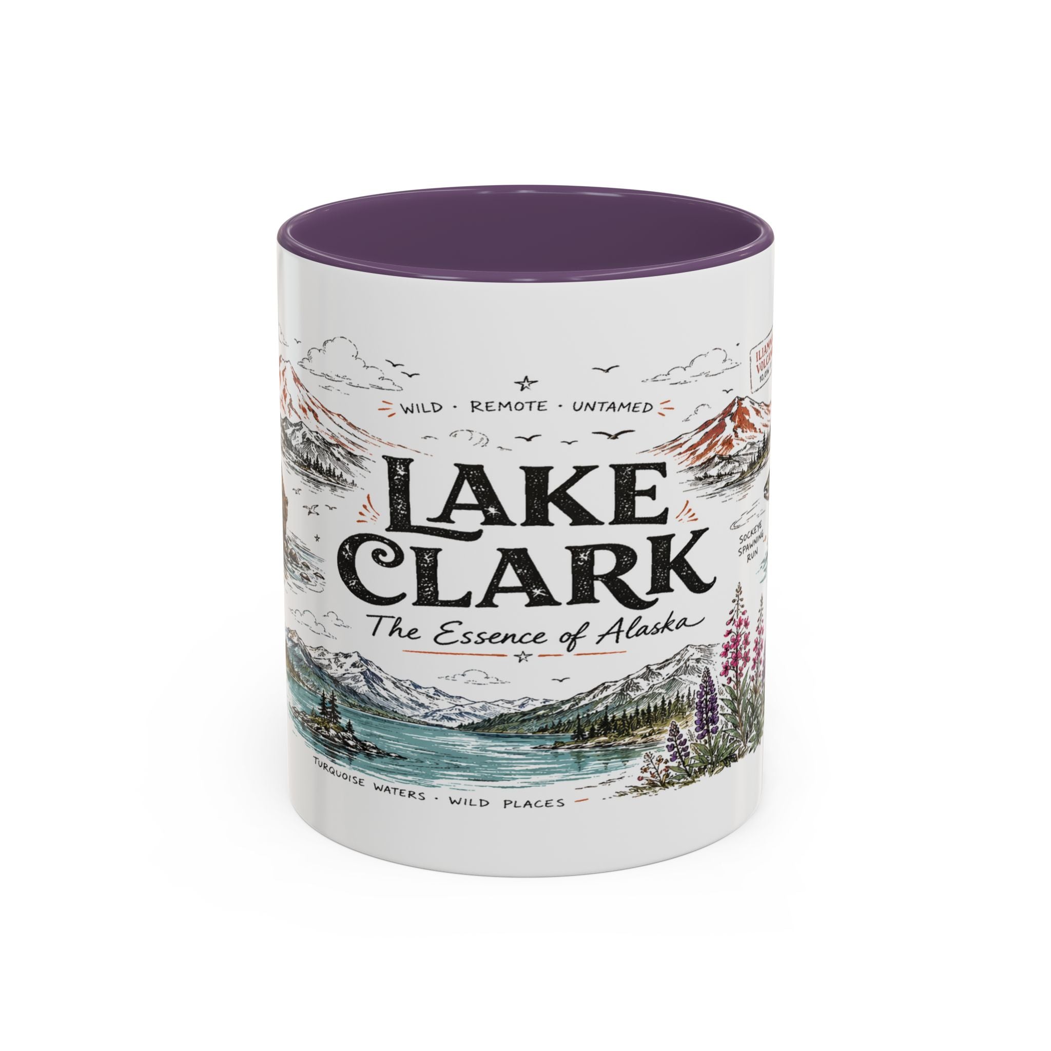 Lake Clark National Park Coffee Mug | Alaska Fly-in Wilderness Adventure Gift | Accent Color Ceramic 11oz 15oz