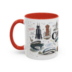 Chicago Coffee Mug | Illinois Souvenir City Gift | Accent Color Ceramic 11oz 15oz
