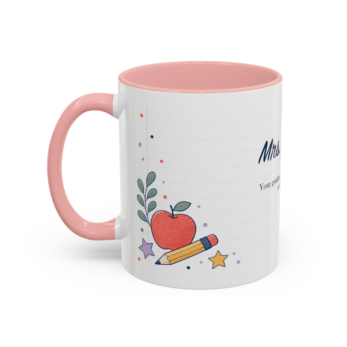 Personalized Teacher Mug | Custom Name Notebook Coffee Cup | Back to School Gift 11oz 15oz