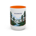 Redwood National Park Coffee Mug | Solid Color Block Park Souvenir | 11oz 15oz Accent Mug