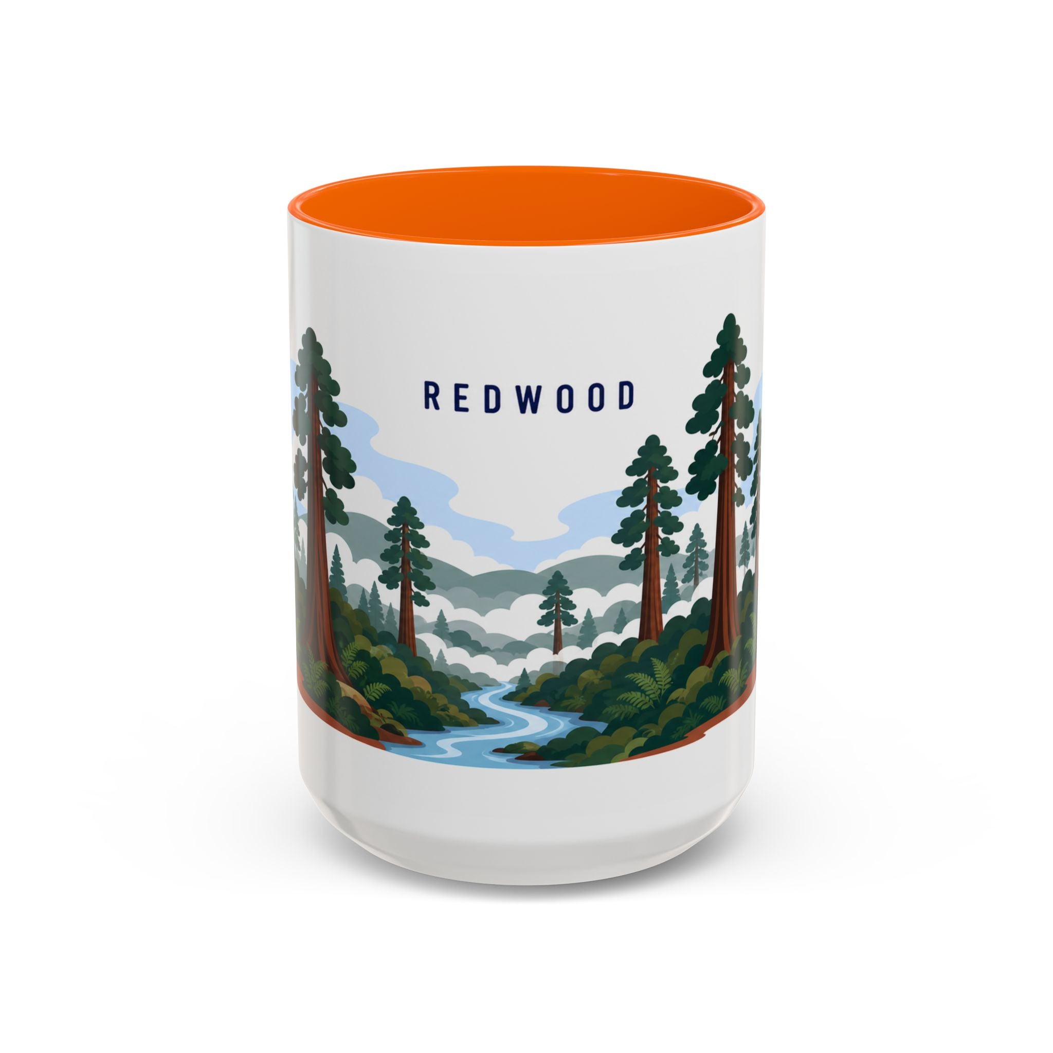 Redwood National Park Coffee Mug | Solid Color Block Park Souvenir | 11oz 15oz Accent Mug