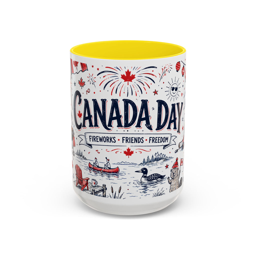 Canada Day Coffee Mug | Canadian Pride Gift | Accent Color Ceramic 11oz 15oz