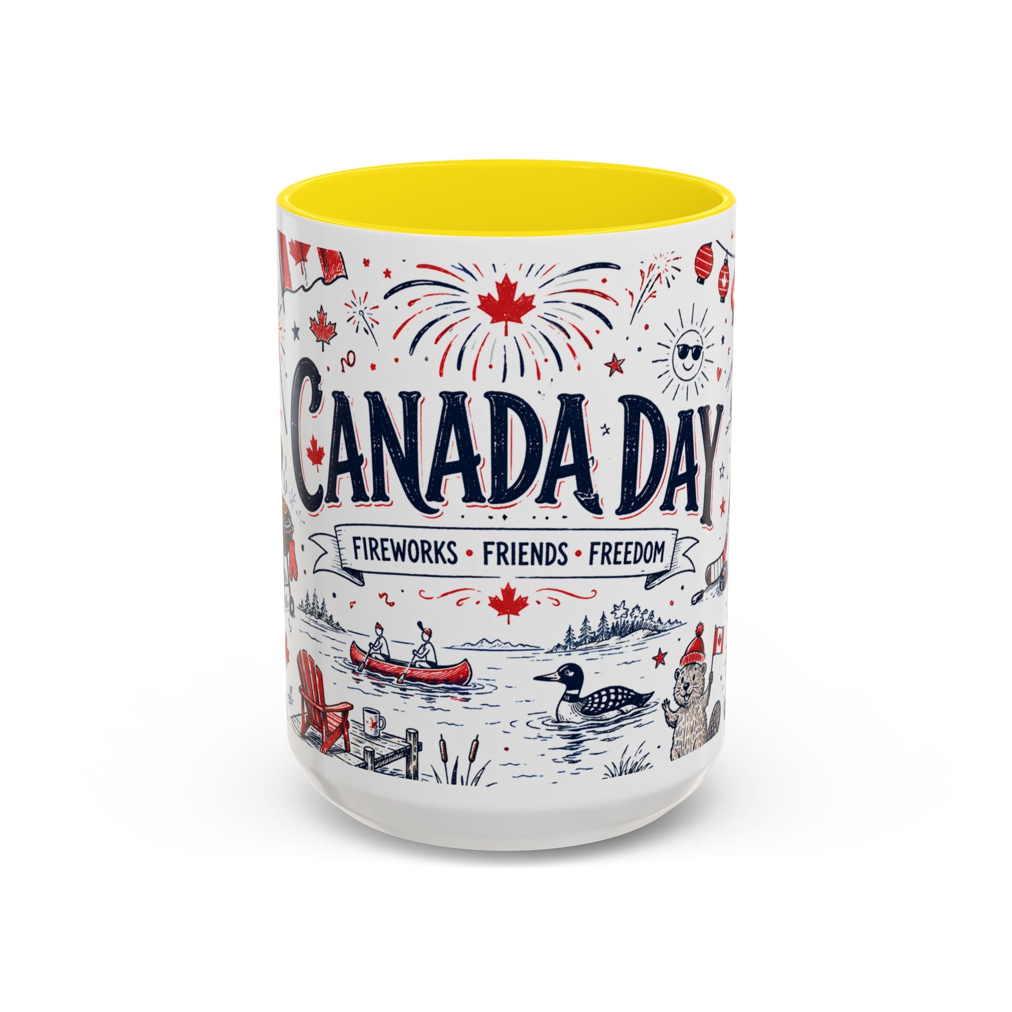 Canada Day Coffee Mug | Canadian Pride Gift | Accent Color Ceramic 11oz 15oz