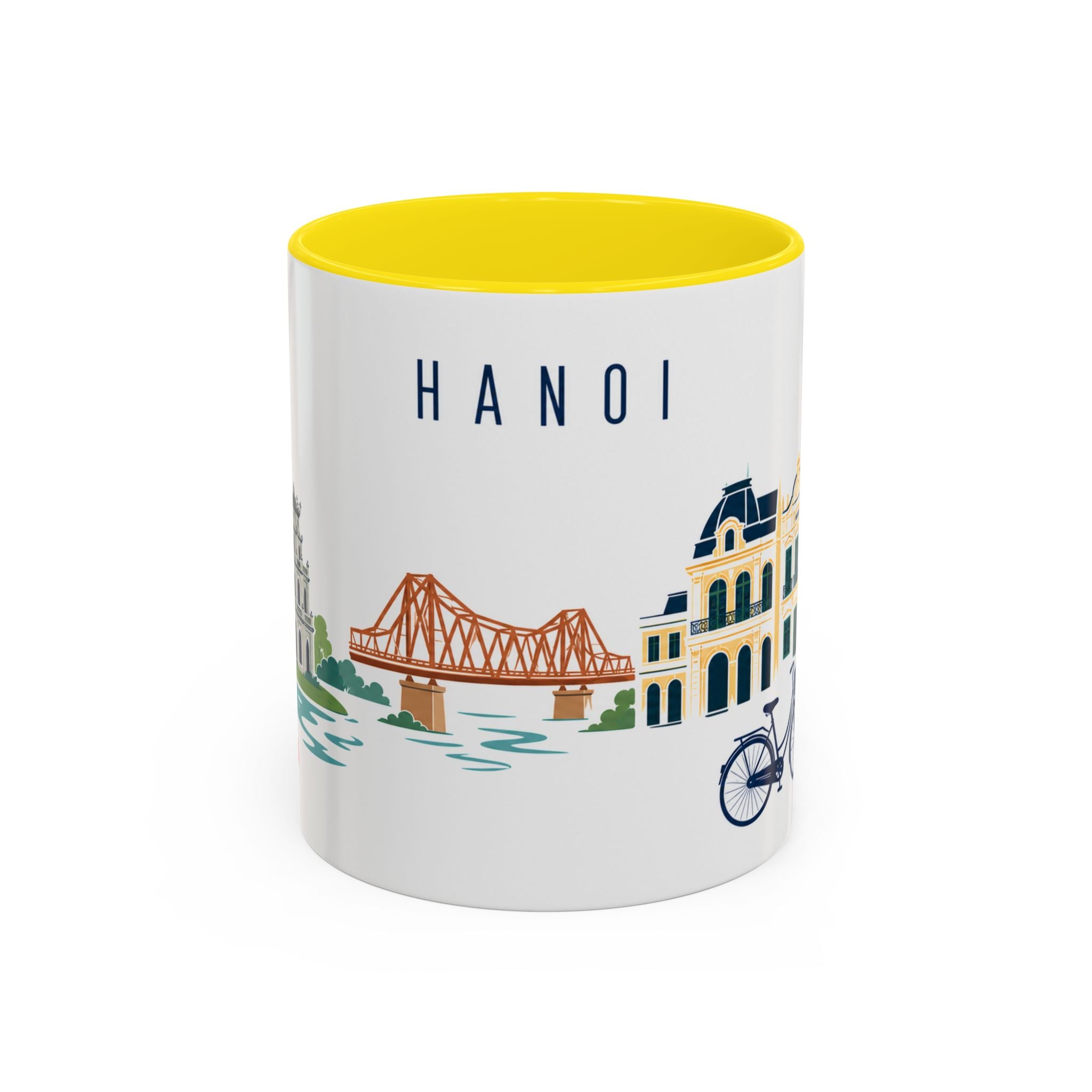 Hanoi Coffee Mug | Vietnam Travel Souvenir | Porcelain Decal City Gift | 11oz 15oz Accent Mug