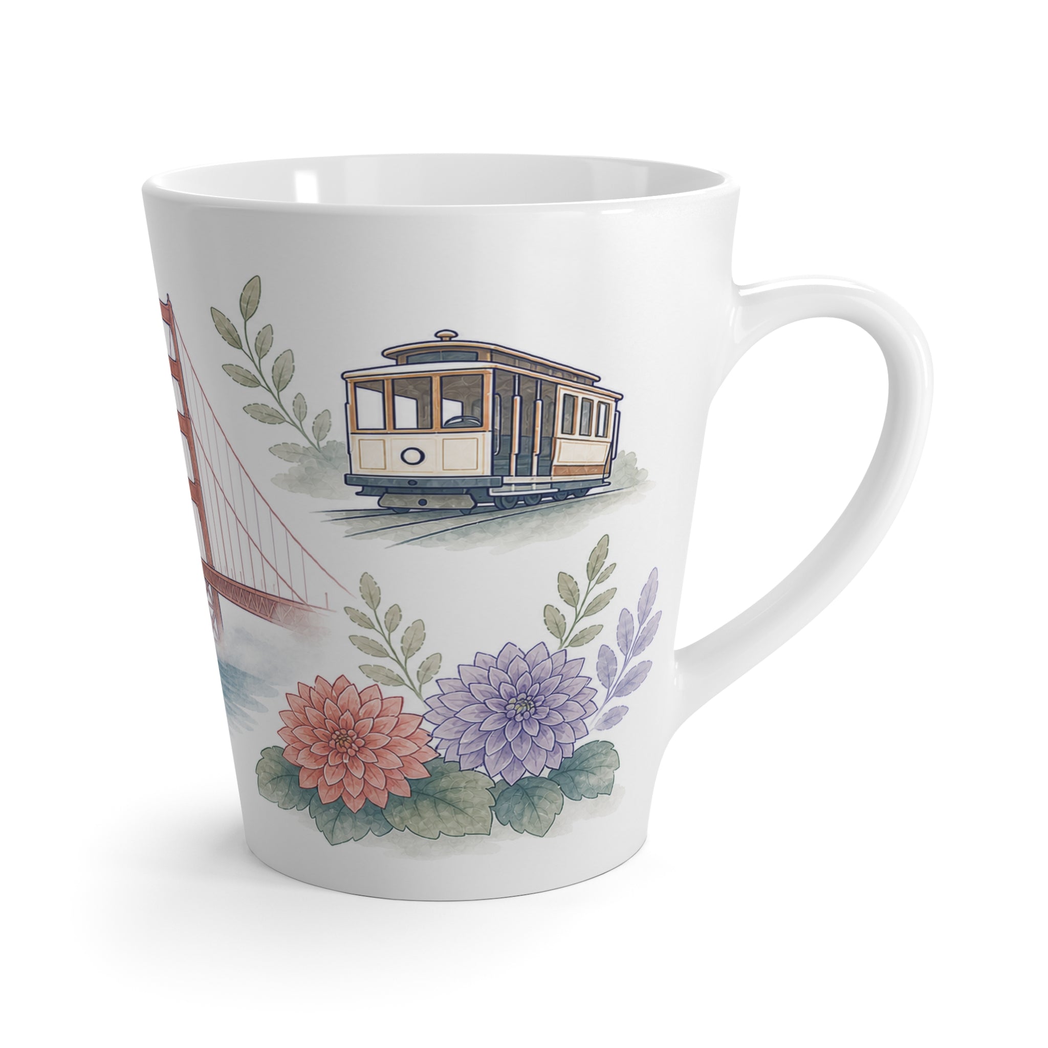 San Francisco Latte Mug | Watercolor City Travel Mug | 12 oz Ceramic Souvenir Gift