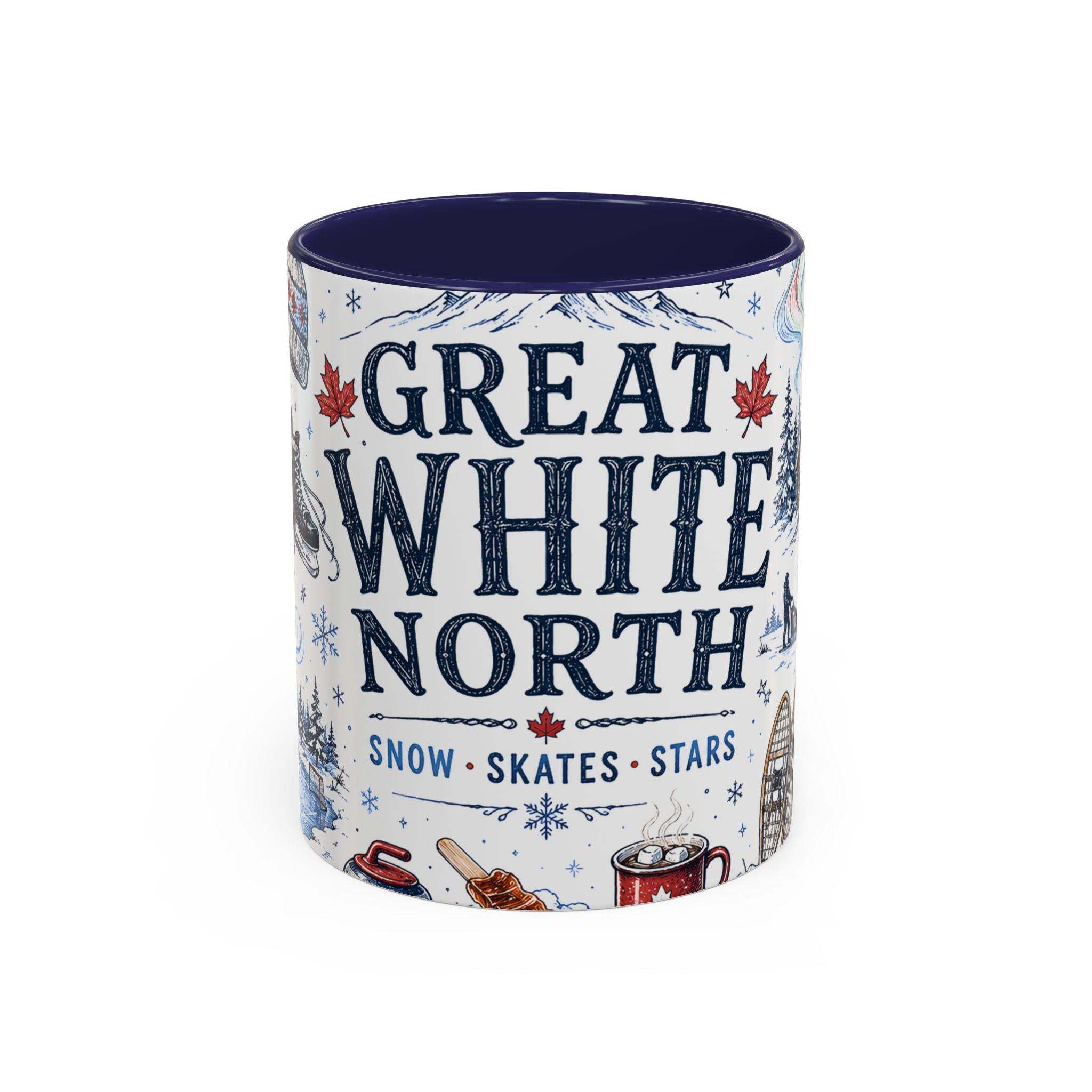 Great White North Coffee Mug | Canadian Pride Gift | Accent Color Ceramic 11oz 15oz