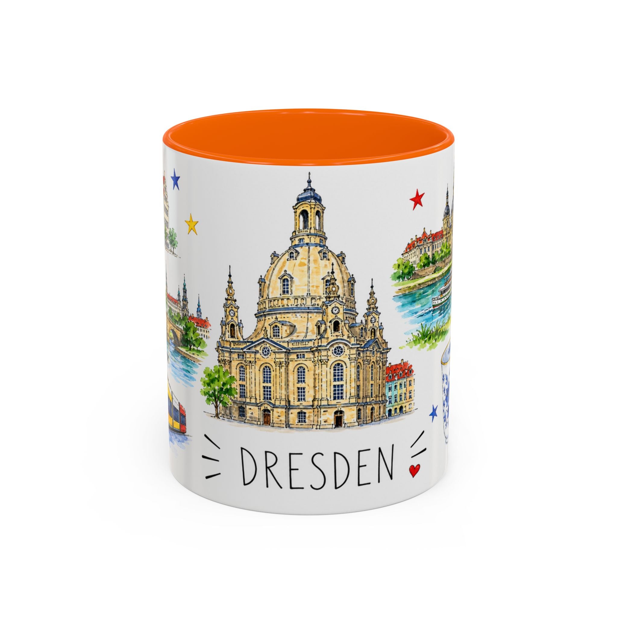 Dresden Illustrated Travel Mug | City Souvenir Accent Coffee Mug | 11oz 15oz Ceramic Cup