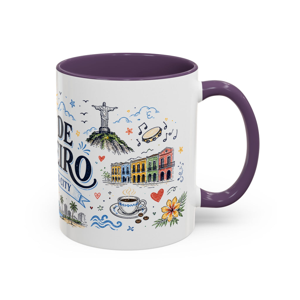 Rio de Janeiro Coffee Mug | Brazil Souvenir Travel Gift | Accent Color Ceramic 11oz 15oz