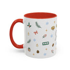 Seattle Christmas Mug | Watercolor Travel Souvenir | Holiday Gift | Accent Ceramic Coffee Cup 11oz 15oz