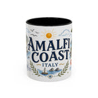 Amalfi Coast Coffee Mug | Travel Destination Souvenir Gift | Accent Color Ceramic 11oz 15oz