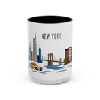 New York Coffee Mug | United States Travel Souvenir | Porcelain Decal City Gift | 11oz 15oz Accent Mug