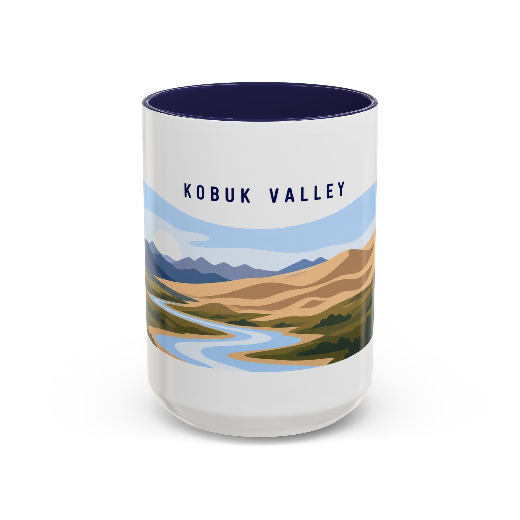 Kobuk Valley National Park Coffee Mug | Solid Color Block Park Souvenir | 11oz 15oz Accent Mug