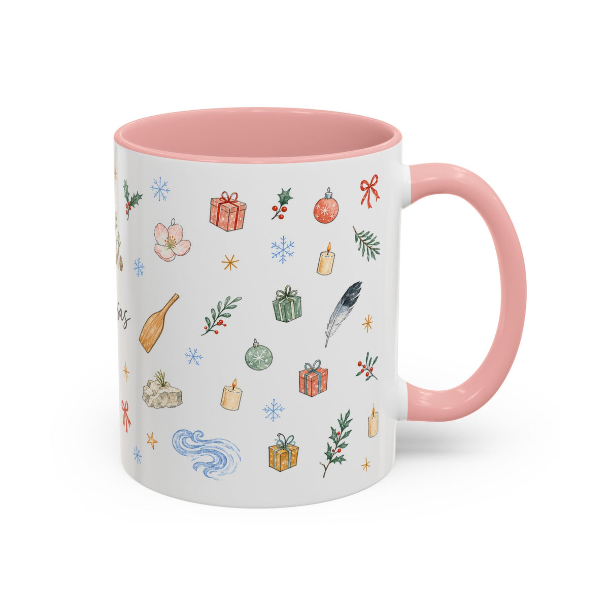 Arkansas Christmas Mug | Watercolor Travel Souvenir | Holiday Gift | Accent Ceramic Coffee Cup 11oz 15oz
