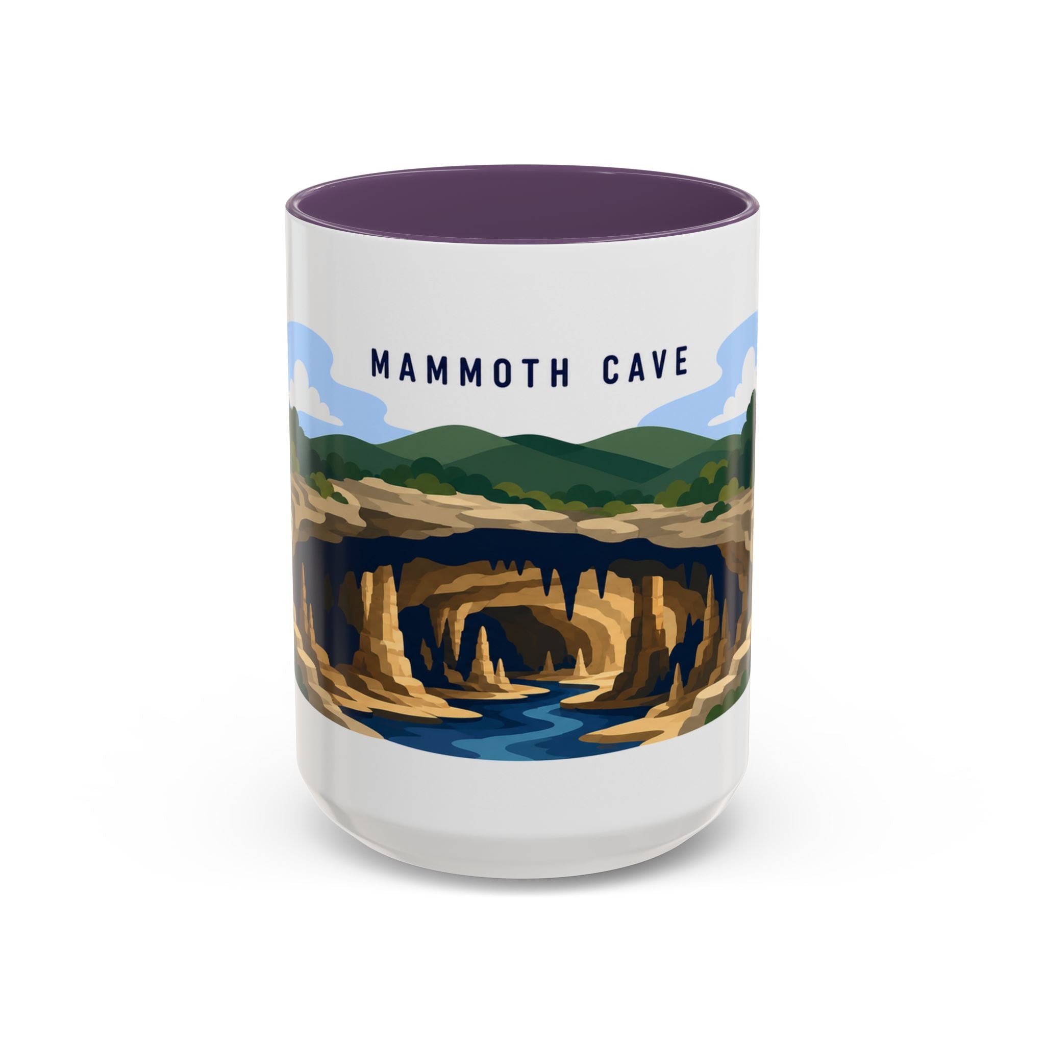 Mammoth Cave National Park Coffee Mug | Solid Color Block Park Souvenir | 11oz 15oz Accent Mug