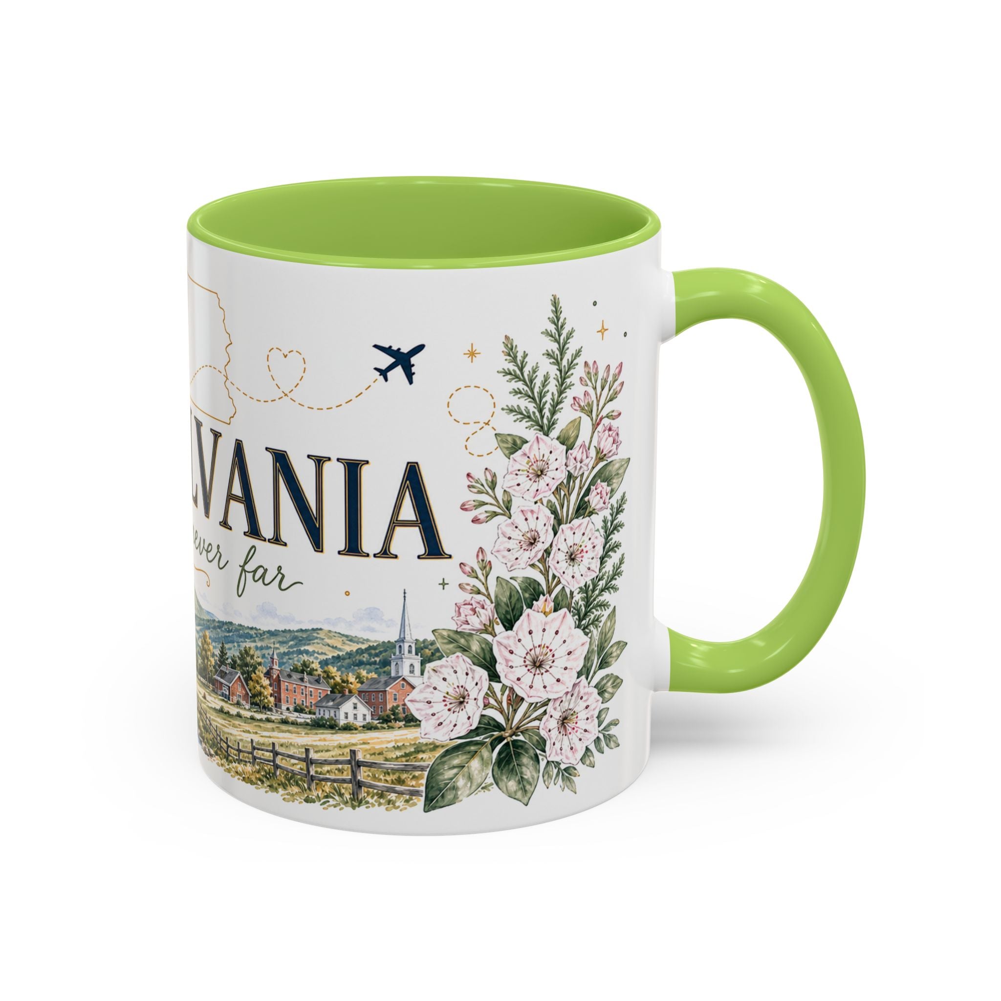 Pennsylvania Home State Mug | Moving Away Gift | Long Distance Friendship Coffee Cup | 11oz 15oz Accent Mug