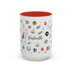 Nashville Christmas Mug | Watercolor City Souvenir, Acoustic Guitar, Harmonica (11oz 15oz)