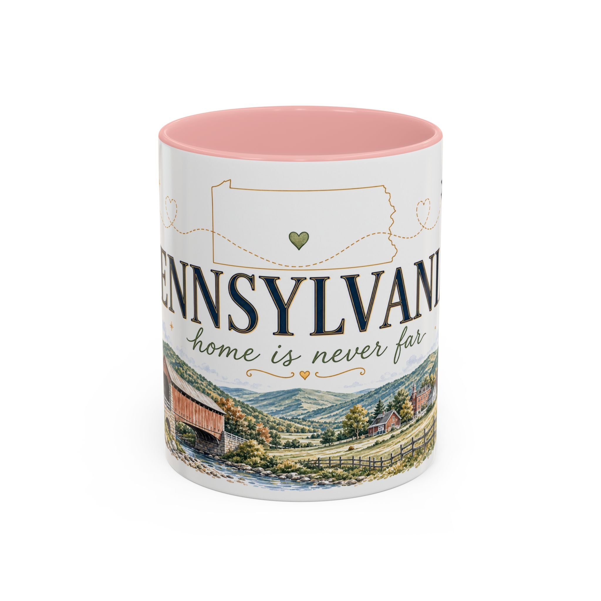Pennsylvania Home State Mug | Moving Away Gift | Long Distance Friendship Coffee Cup | 11oz 15oz Accent Mug