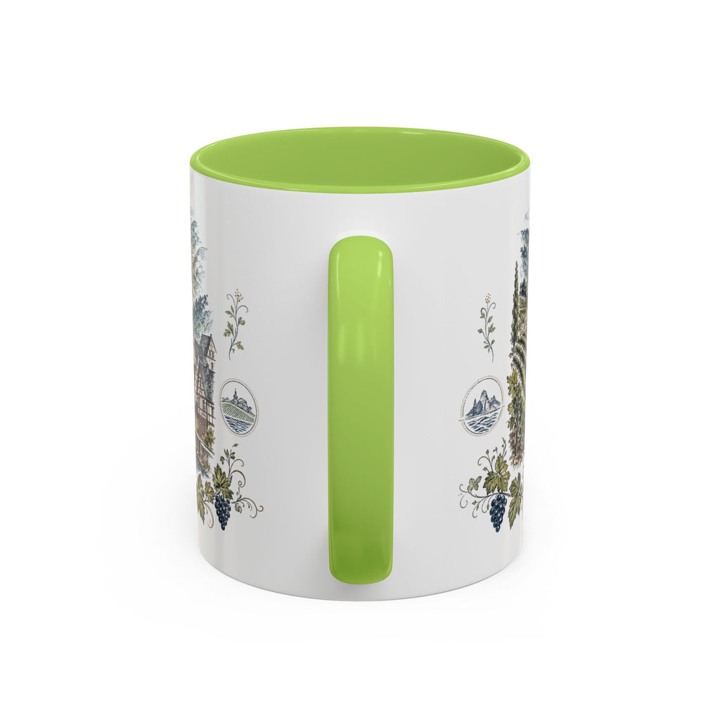 Rhine Valley Mug, Germany Travel Souvenir, Bucket List Gift, Accent Ceramic Coffee Mug 11oz 15oz