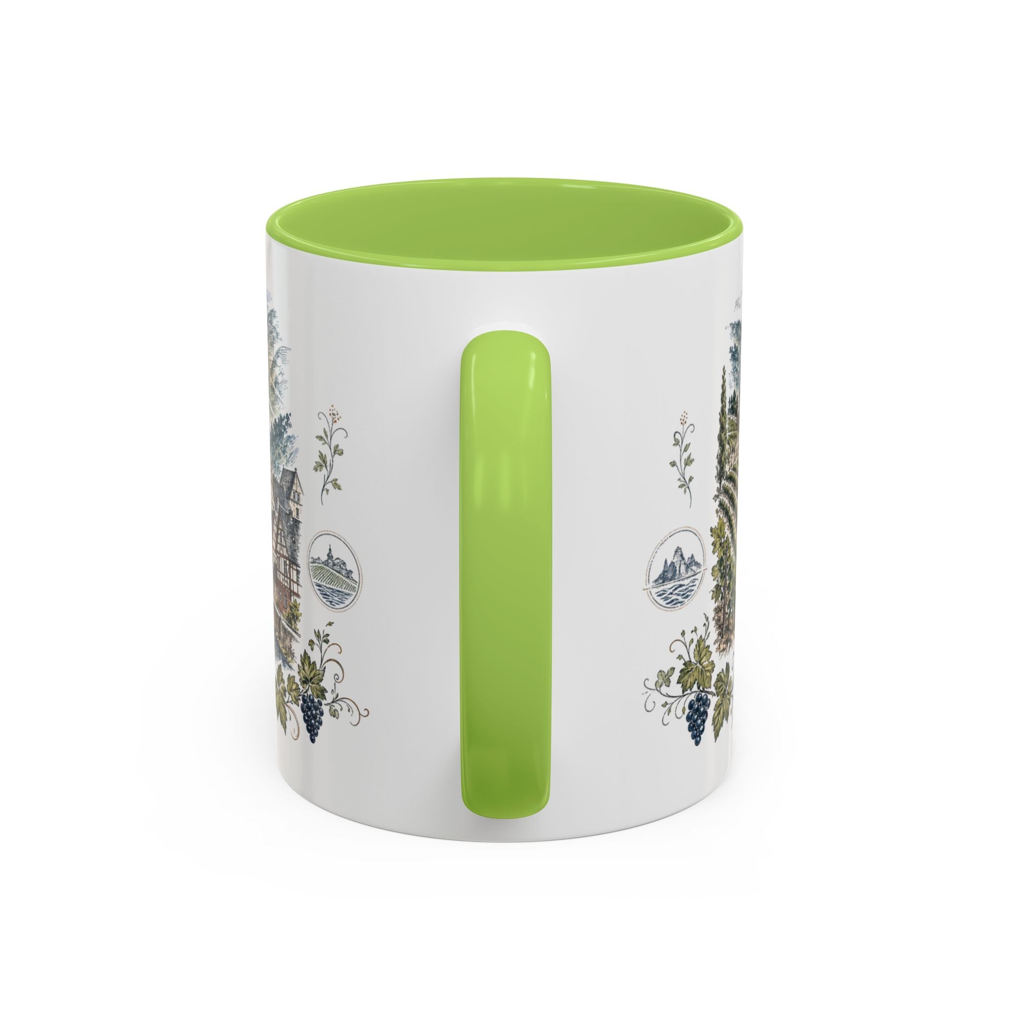 Rhine Valley Mug, Germany Travel Souvenir, Bucket List Gift, Accent Ceramic Coffee Mug 11oz 15oz