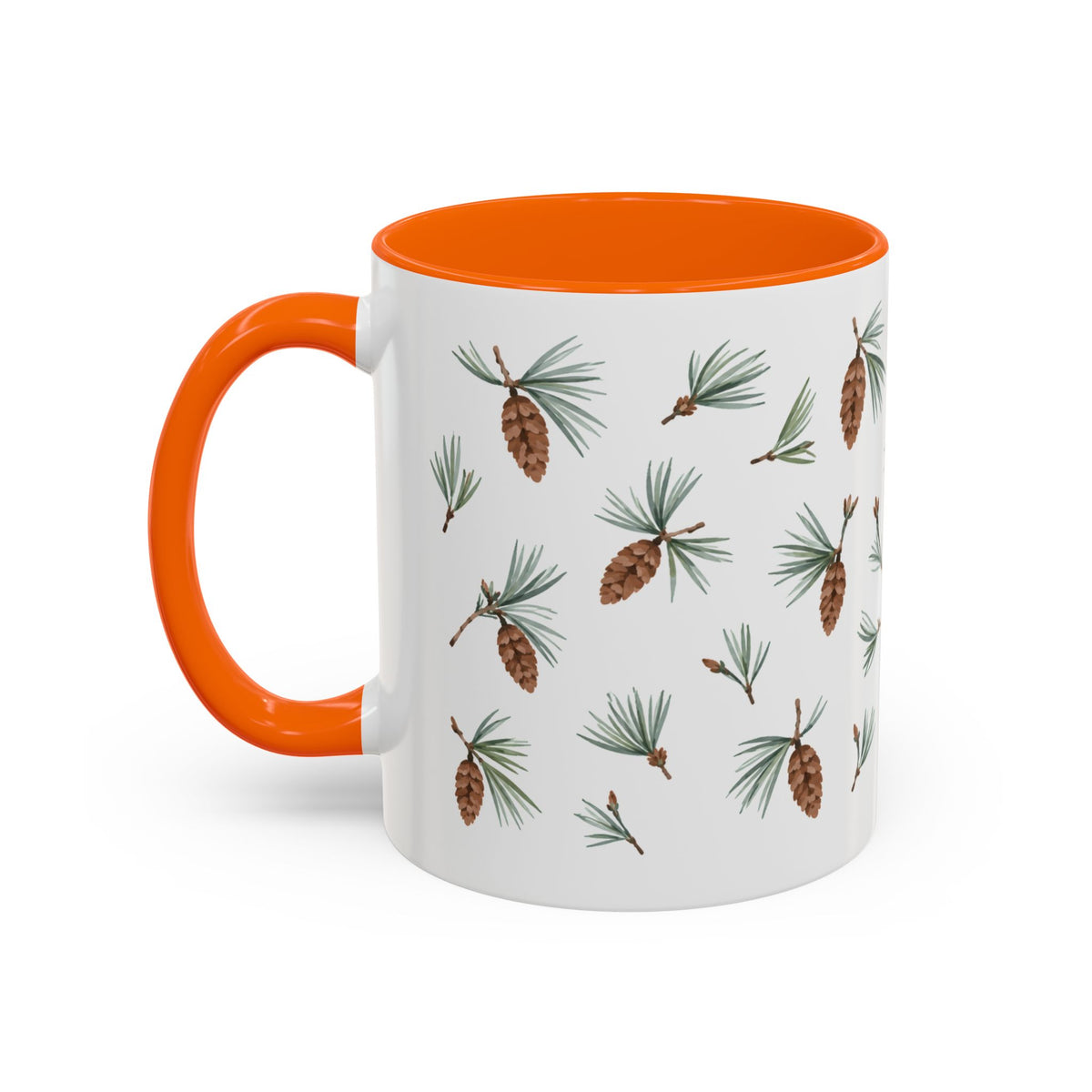 Maine White Pine Cone and Tassel Mug, State Flower Floral Coffee Cup, 11oz Botanical Gift
