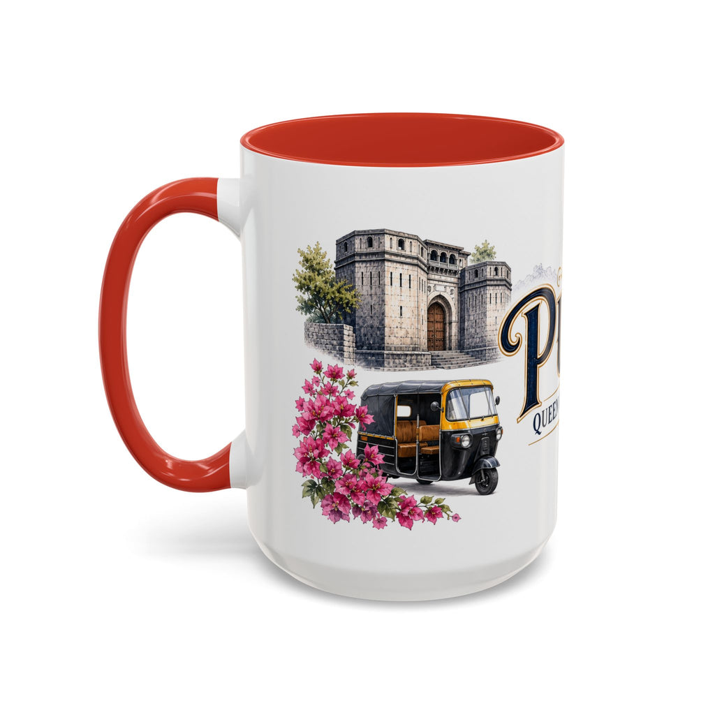 Pune Coffee Mug | India Travel Souvenir | Vintage Illustrated City Gift | 11 oz 15 oz Accent Mug