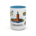 Stockholm Illustrated Travel Mug | City Souvenir Accent Coffee Mug | 11oz 15oz Ceramic Cup