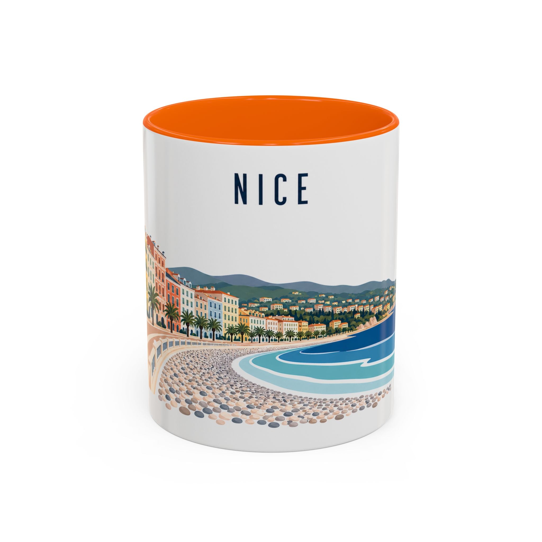 Nice Coffee Mug | France Travel Souvenir | Porcelain Decal City Gift | 11oz 15oz Accent Mug