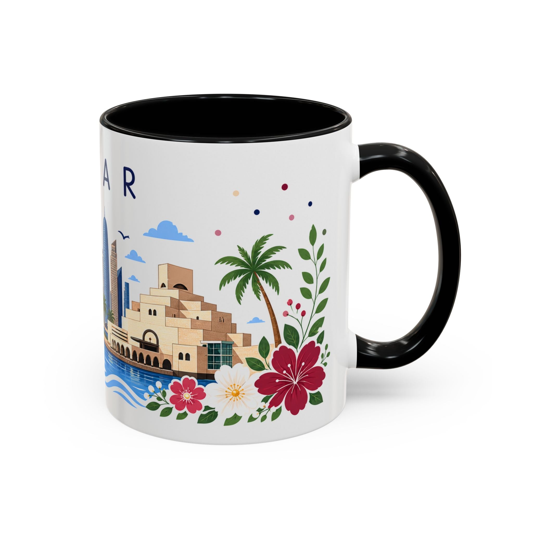 Qatar Coffee Mug | Travel Souvenir Accent Mug | Place Gift Ceramic Cup 11oz 15oz