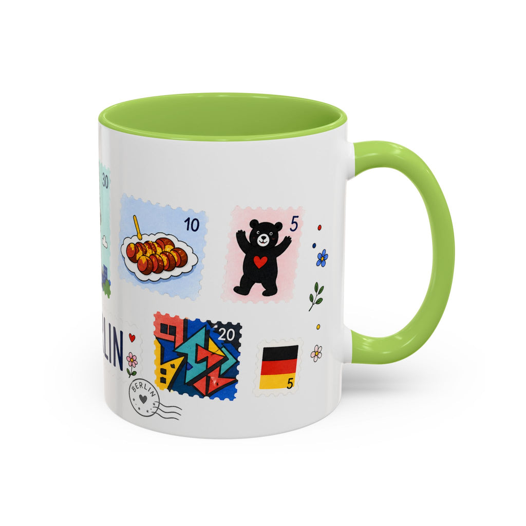 Berlin Coffee Mug | Postage Stamp Collage Mug | Travel Souvenir Accent Cup 11oz 15oz