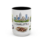 Charlotte Illustrated Travel Mug | City Souvenir Accent Coffee Mug | 11oz 15oz Ceramic Cup