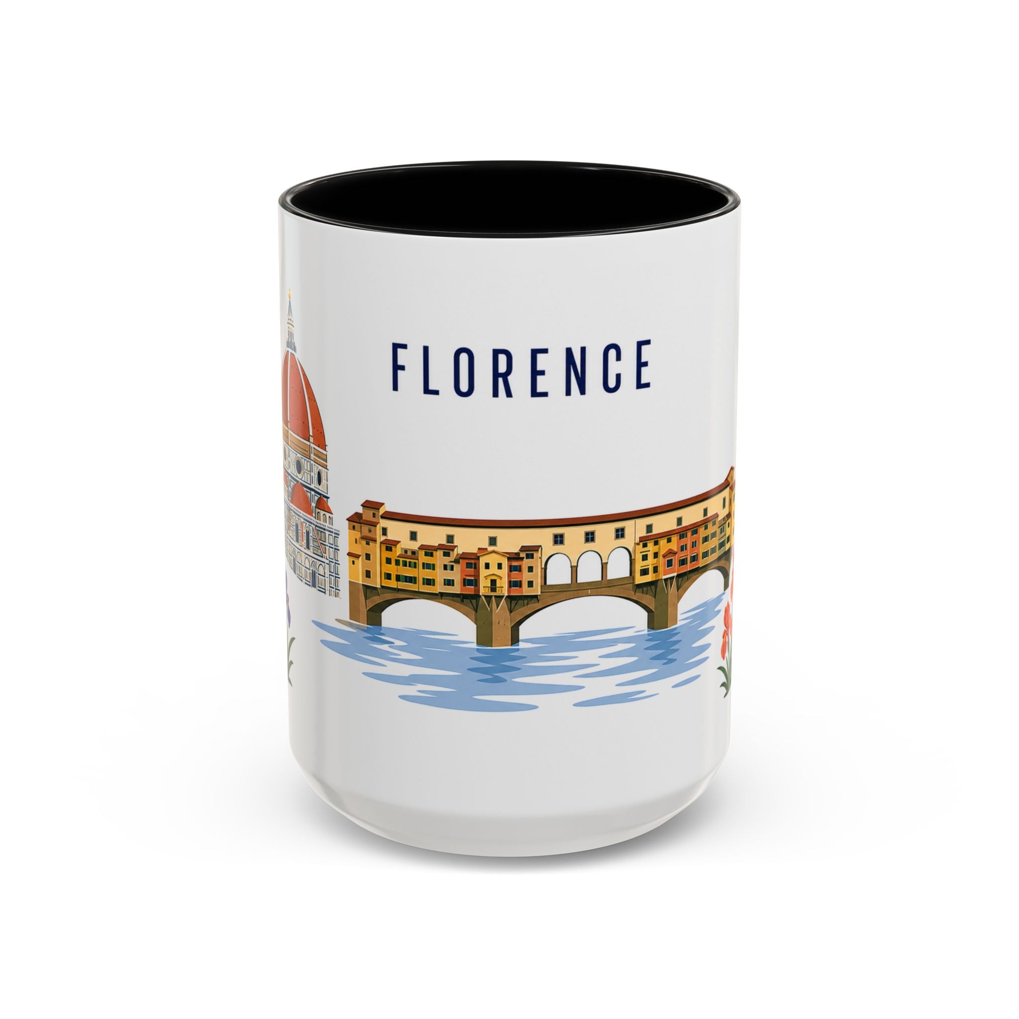 Florence Coffee Mug | Italy Travel Souvenir | Porcelain Decal City Gift | 11oz 15oz Accent Mug