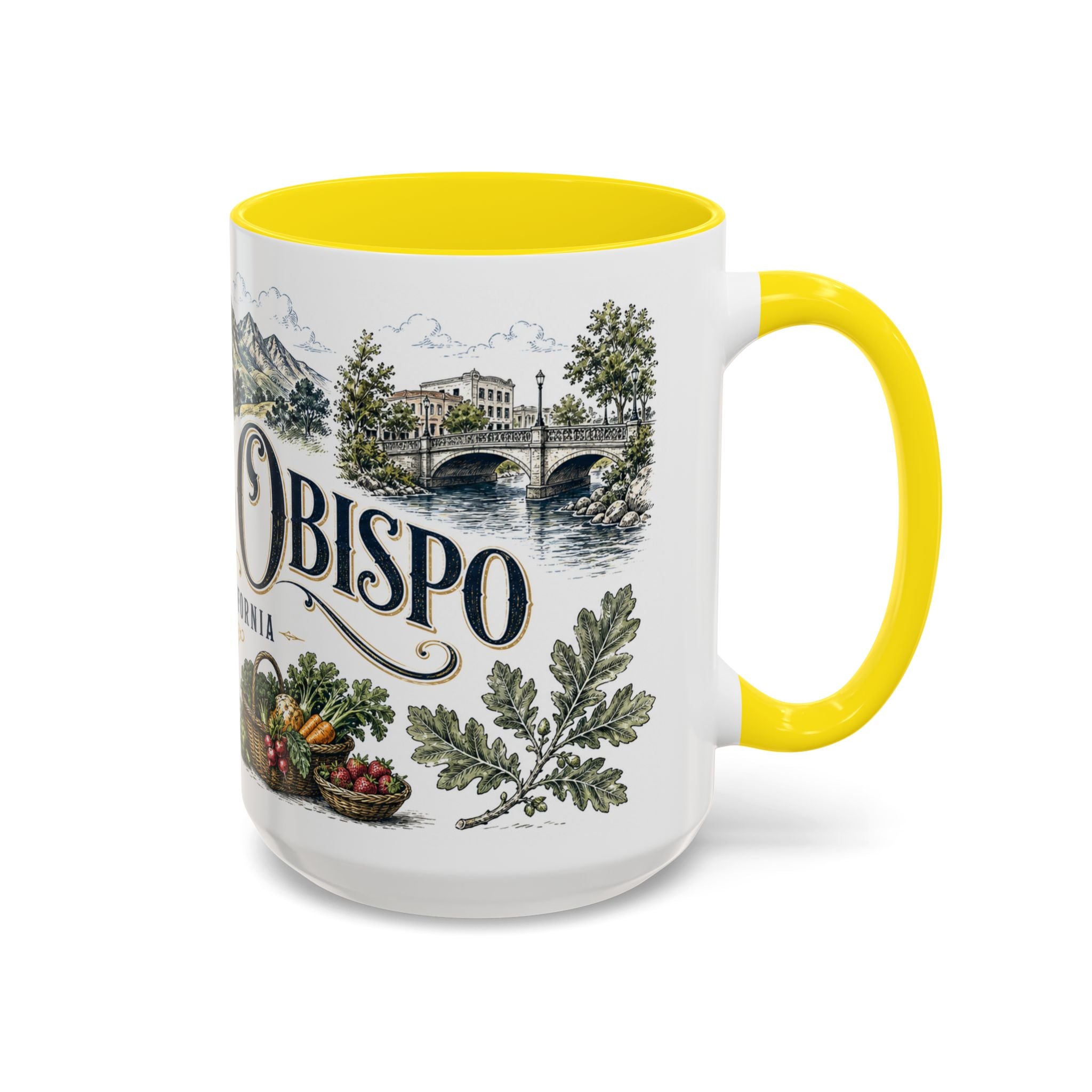 San Luis Obispo Coffee Mug | United States Travel Souvenir | Vintage Illustrated City Gift | 11 oz 15 oz Accent Mug