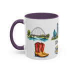 Dallas Illustrated Travel Mug | City Souvenir Accent Coffee Mug | 11oz 15oz Ceramic Cup