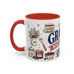 Grandma Makes Life Sweeter Coffee Mug | Gift From Grandkids | Accent Color Ceramic 11oz 15oz