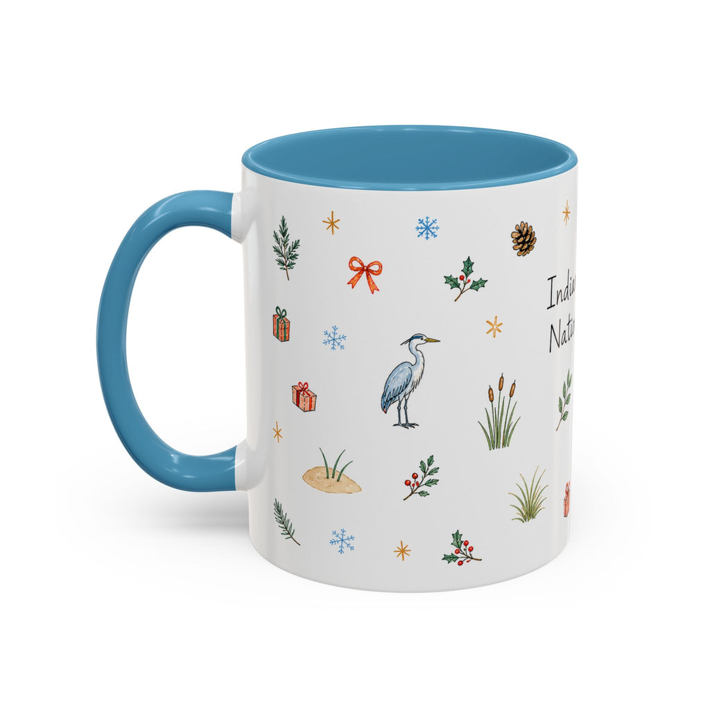 Indiana Dunes National Park Christmas Mug | Watercolor Travel Souvenir | Holiday Gift | Accent Ceramic Coffee Cup 11oz 15oz