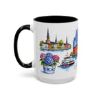 Hamburg Illustrated Travel Mug | City Souvenir Accent Coffee Mug | 11oz 15oz Ceramic Cup