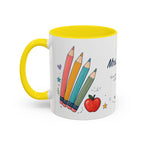 Personalized First Year Teacher Mug | Custom Name Pencil Coffee Cup